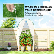 Portable Mini Greenhouse With Roll Up Door Ideal For Small Gardens And Patios White AOSOM