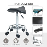 Ergonomic Rolling Saddle Stool With Wheels for Salon Spa or Tattoo Studio, Black