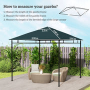 3 x 3 m Garden Gazebo Canopy Top Cover with Drain Holes for Outdoor Use Grey AOSOM