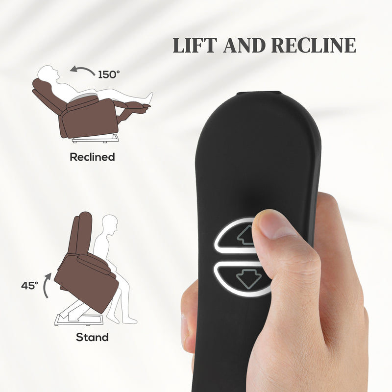 Electric Power Lift Recliner Chair with Massage Heat and USB for Elderly Comfort, Brown