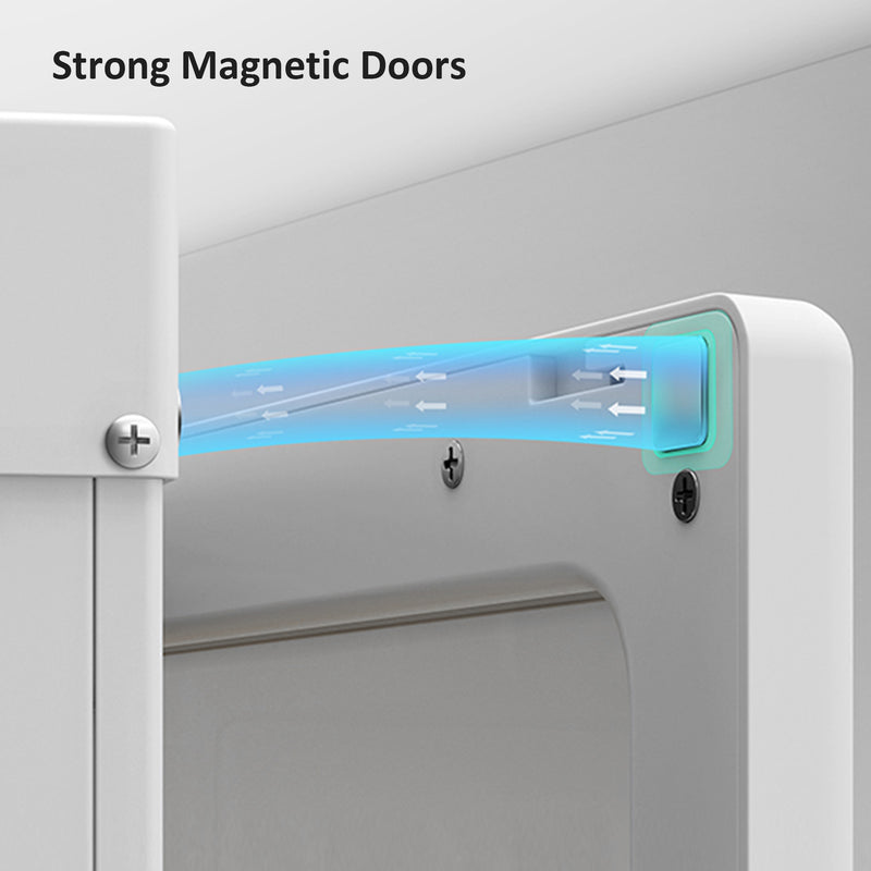 White Portable Clothes Wardrobe with Cube Storage and Hanging Rods by HOMCOM