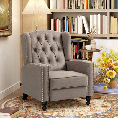 Reclining Armchair With High Back and Footrest for Relaxing in the Living Room Brown Homcom