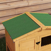 Wooden Rabbit Hutch With Spacious Outdoor Run Ideal For Gardens Or Patios Yellow