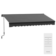 Dark Grey 2.5 x 3.5m Electric Patio Awning With Remote Control And Aluminium Frame