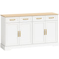 Sideboard Storage Cabinet with Adjustable Shelves for Organised Kitchen or Dining Room White Oak