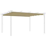 Retractable Pergola Shade Cover Replacement Canopy for 4 x 3m Pergola Tan by Outsunny