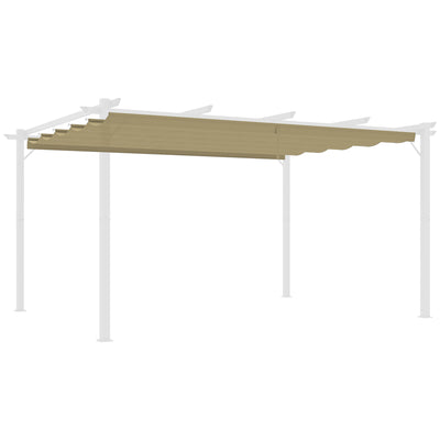 Retractable Pergola Shade Cover Replacement Canopy for 4 x 3m Pergola Tan by Outsunny