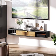 Charcoal Grey 120 cm Floating TV Stand with Hidden Storage Shelves by Outsunny