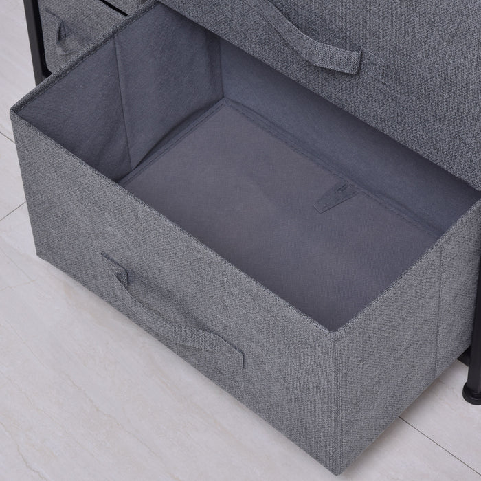 Dark Grey Chest of Drawers with 7 Fabric Drawers Large Storage and Metal Frame by HOMCOM