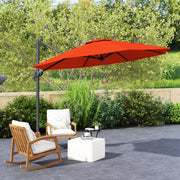 Orange 5 Position Overhanging Garden Parasol for Outdoor Shade by Outsunny