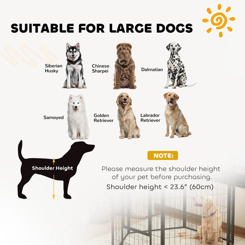6 Panel Heavy Duty Dog Playpen with Secure Door for Indoor Outdoor Use 100cm High by PawHut
