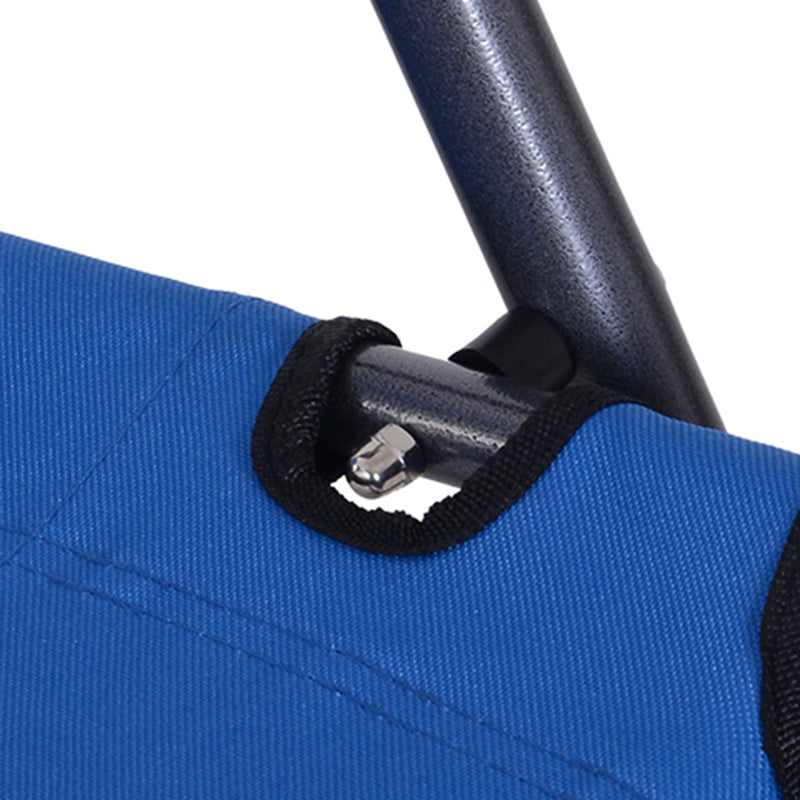 Set of 2 Folding Sun Loungers with Adjustable Backrest and Headrest for Garden Use Blue AOSOM