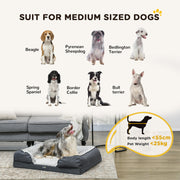 Calming Dog Bed for Medium Dogs with Removable Cover and Anti Slip Base Charcoal Grey