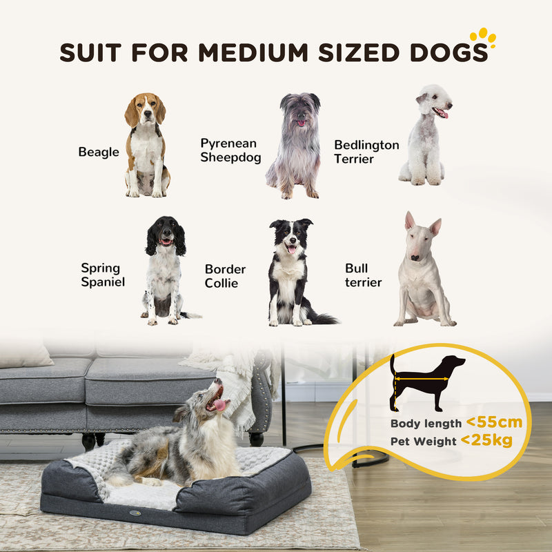 Calming Dog Bed for Medium Dogs with Removable Cover and Anti Slip Base Charcoal Grey