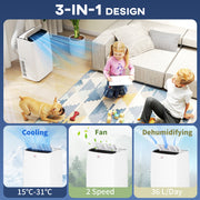 12000 BTU Portable Air Conditioner With Remote Control For Home Or Office Use White