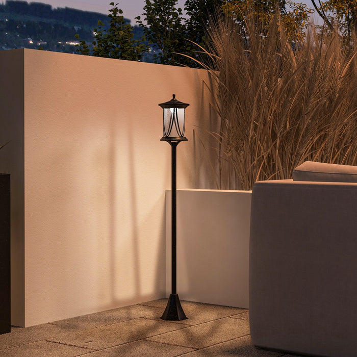 LED Solar Outdoor Lamp Post Garden Light 1.3M Waterproof IP44 Cool White by Outsunny