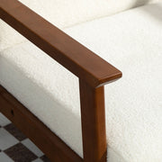 Homcom Boucle Seat Mid Century Accent Chair in White - Stylish and Comfortable by Homcom Homcom