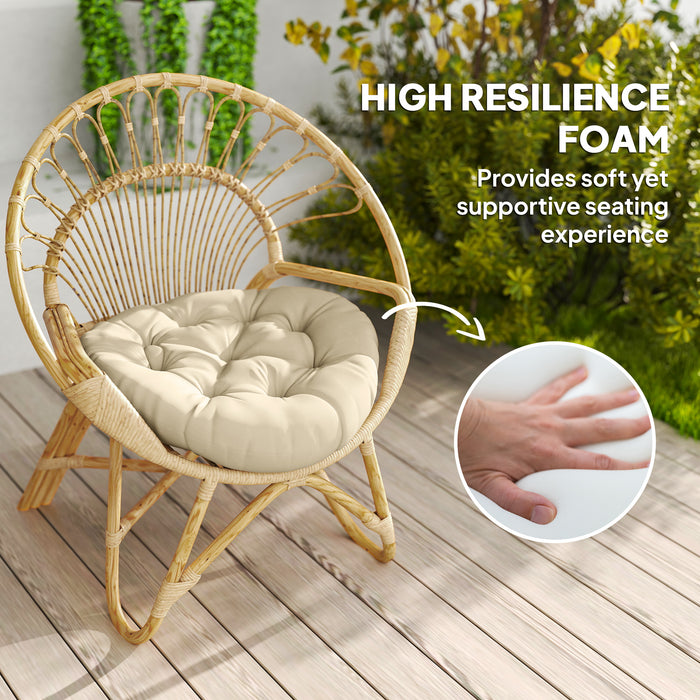 Set of Two Beige 60cm Outdoor Cushions Weather Resistant by Outsunny