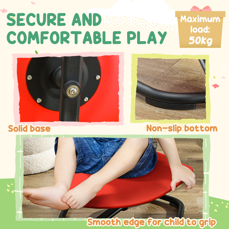 AIYAPLAY Sensory Spinning Chair for Kids, for Coordination, Balance, Red AOSOM