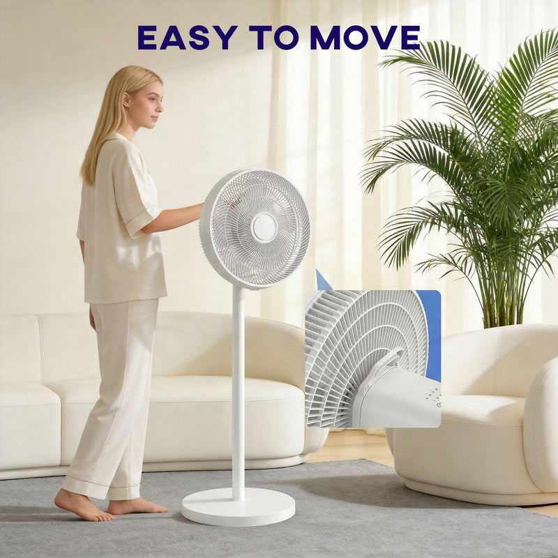 Pedestal Fan with Remote and Timer for Custom Home Cooling White AOSOM