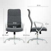 Grey High Back Fabric Office Chair Ergonomic Design For Home Or Work Desk Comfort