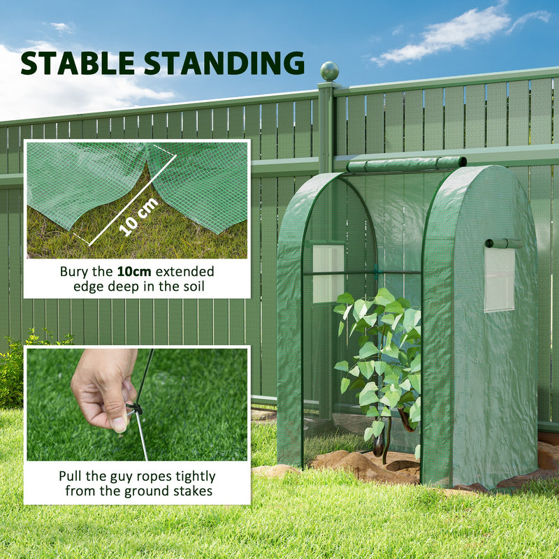 Mini Portable Greenhouse 94 x 94cm Weather Resistant for Plants Green by Outsunny