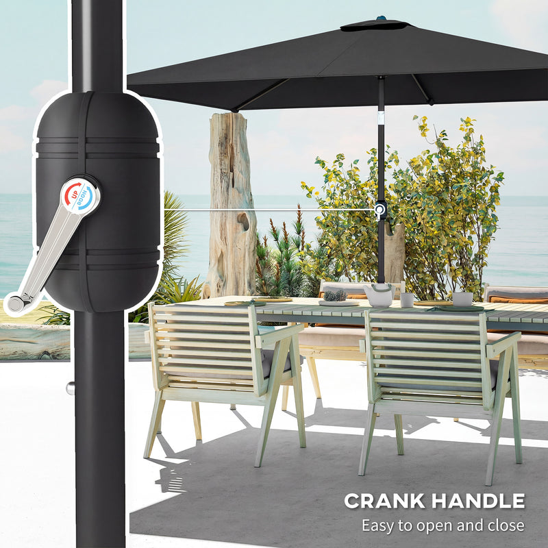 3x2m Garden Parasol with Adjustable Tilt for Reliable Shade on Patio or Outdoor Dining