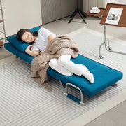 Blue 4 in 1 Faux Suede Sleeper Chair Bed Versatile Folding Sofa by HOMCOM