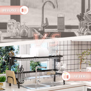 Over Sink Drying Rack 100cm Modular Stainless Steel Space Saving Design by HOMCOM