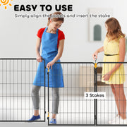 2 Piece Dog Pen Expansion Pack with 3 Connecting Stakes for 100cm High Pet Playpen by PawHut