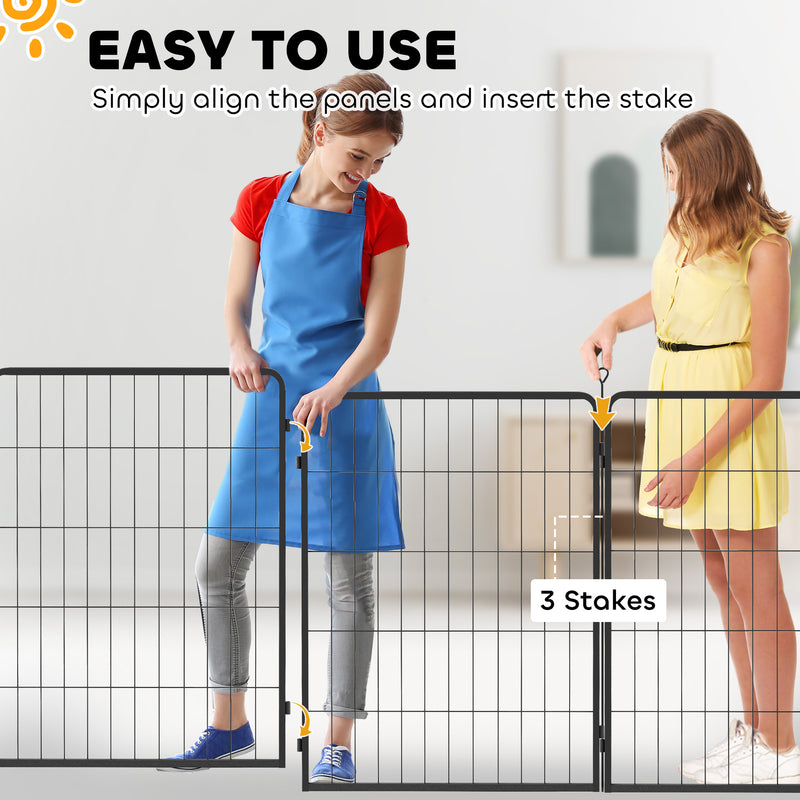2 Piece Dog Pen Expansion Pack with 3 Connecting Stakes for 100cm High Pet Playpen by PawHut
