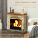 Bioethanol Fireplace Heater with Brickwork Effect Mantelpiece Brown by HOMCOM