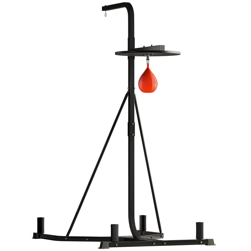 Adjustable Freestanding Speedbag Punch Bag Stand for Boxing Training Black by Outsunny AOSOM