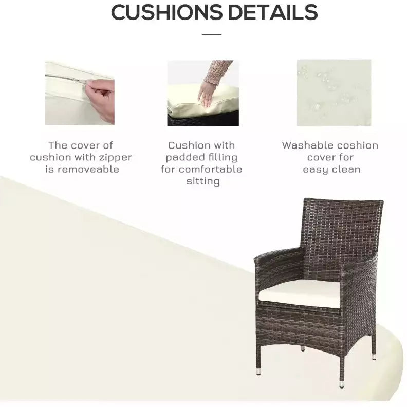 Stylish 3 Piece Rattan Bistro Set