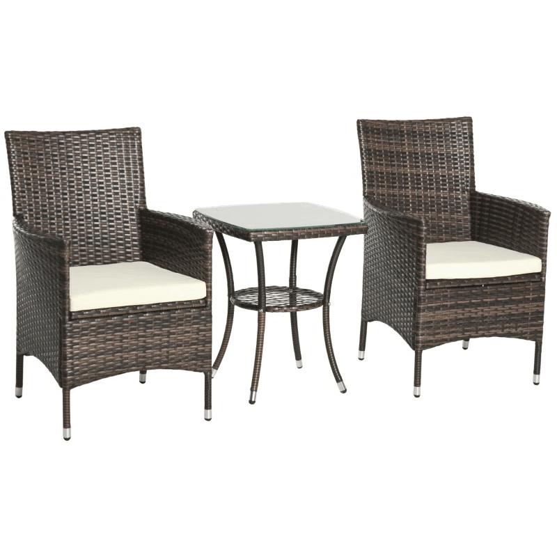 Stylish 3 Piece Rattan Bistro Set