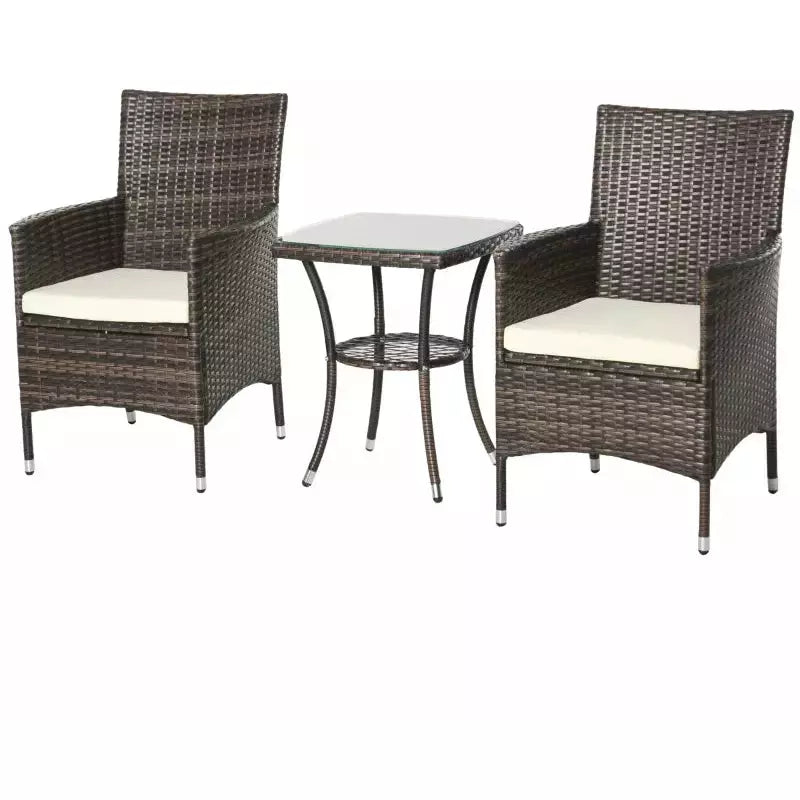 Stylish 3 Piece Rattan Bistro Set
