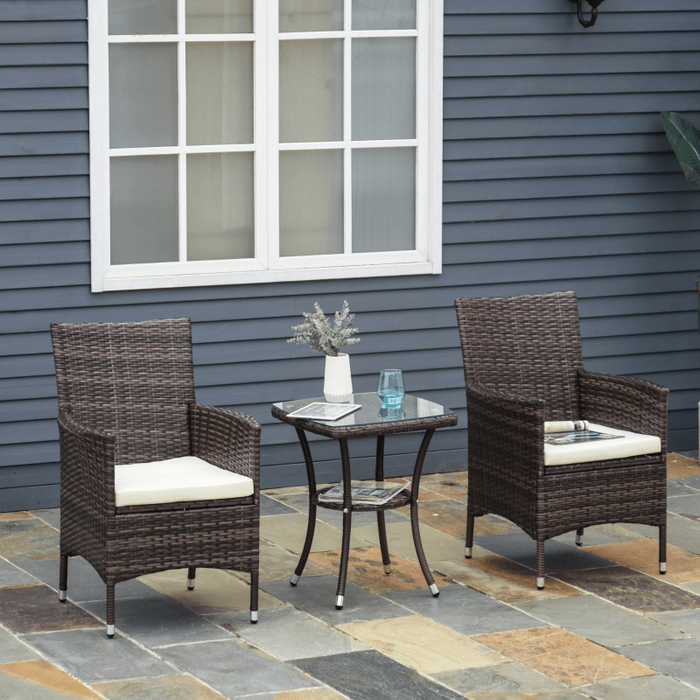 Stylish 3 Piece Rattan Bistro Set