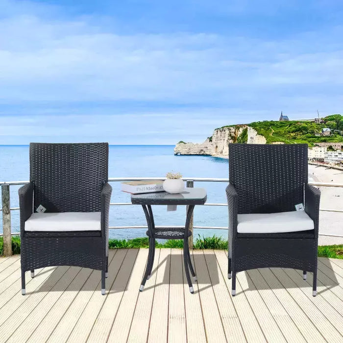 Stylish 3 Piece Rattan Bistro Set