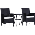 Stylish 3 Piece Rattan Bistro Set Outsunny