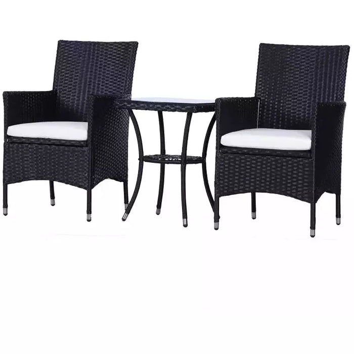 Stylish 3 Piece Rattan Bistro Set