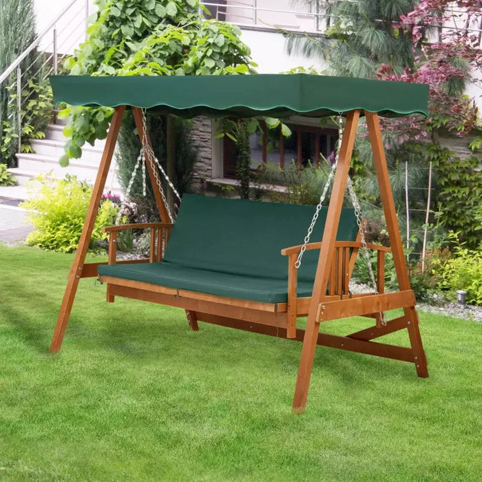 Premium Wooden 3 Seater Garden Swing Day Bed