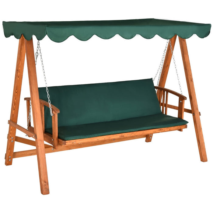 Premium Wooden 3 Seater Garden Swing Day Bed