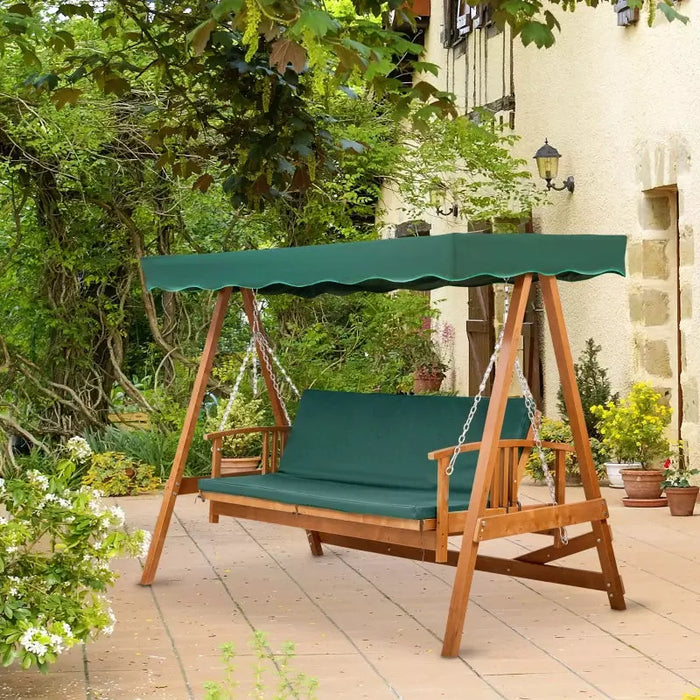 Premium Wooden 3 Seater Garden Swing Day Bed