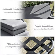 Outsunny 3 Seater Convertible Swing Chair Bed, Grey Outsunny