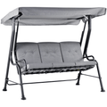 3 Seater Garden Swing Chair Hammock With Canopy, Bed Outsunny
