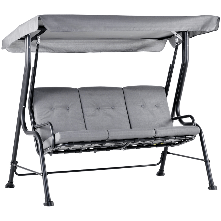 3 Seater Garden Swing Chair Hammock With Canopy, Bed Outsunny