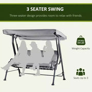 3 Seater Garden Swing Chair Hammock With Canopy, Bed Outsunny