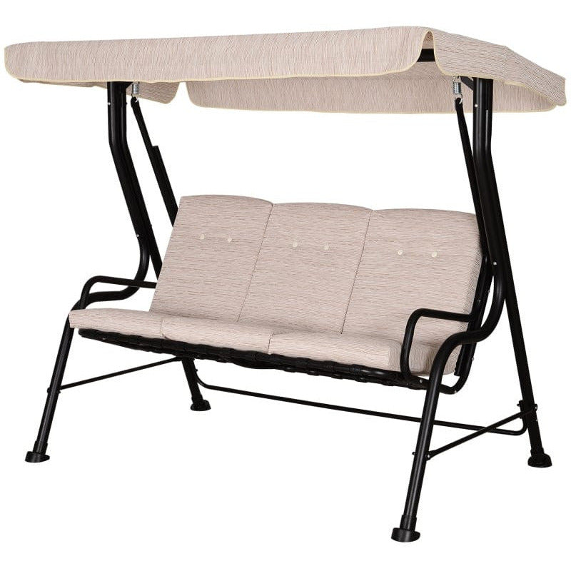 3 Seater Garden Swing Chair Hammock With Canopy, Bed Outsunny