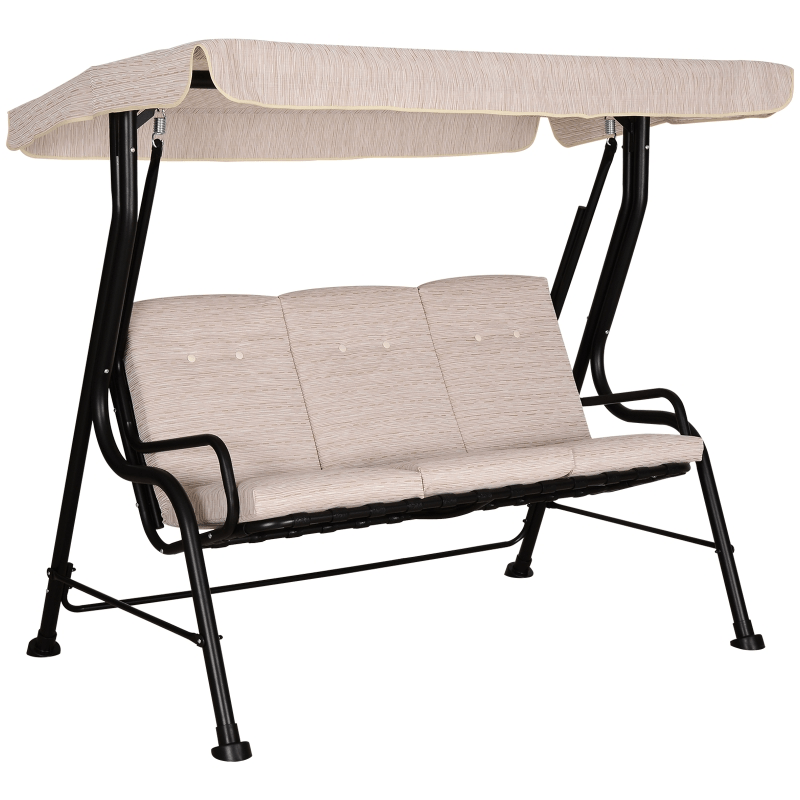 3 Seater Garden Swing Chair Hammock With Canopy, Bed Outsunny