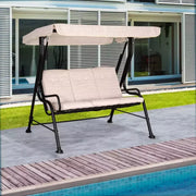 3 Seater Garden Swing Chair Hammock With Canopy, Bed Outsunny